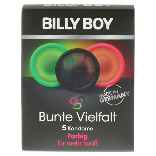 Fargede kondomer Billy Boy Bunte Vielfalt 52 mm. 5 pcs.