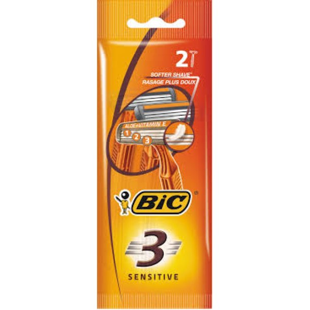 BIC 3 Sensitive Engangsskrabere 2 stk