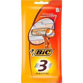 BIC 3 Sensitive Engangsskrabere 8 stk.