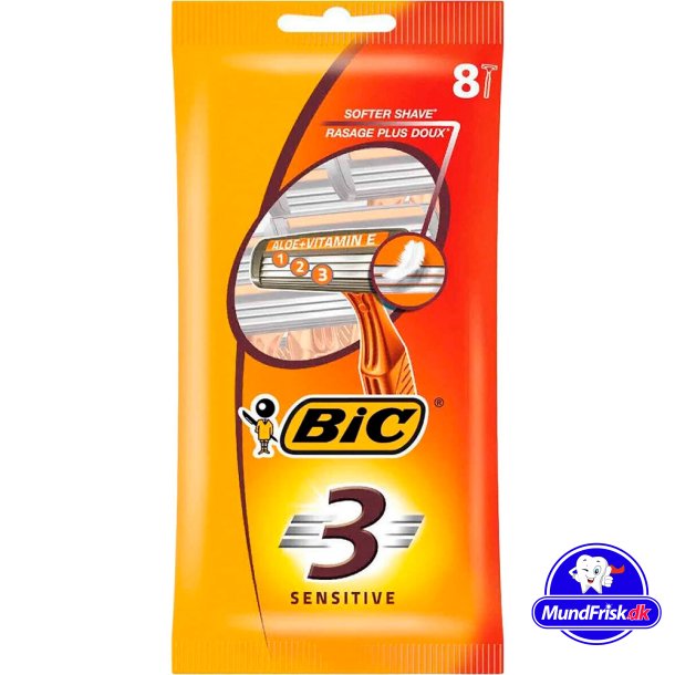 BIC 3 Sensitive Engangsskrabere 8 stk.