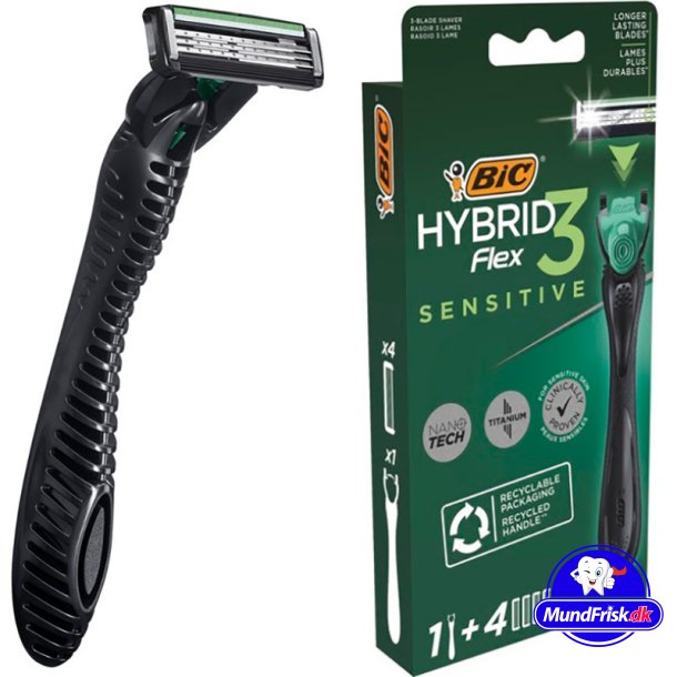 BIC Hybrid Flex 3 Sensitive Scheermes + 4 Scheermesjes