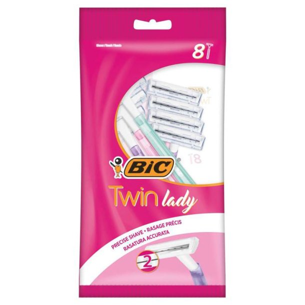 BIC Twin Lady Engngsskrapor Sensitive 8 st.