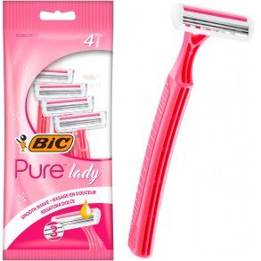BIC Pure Lady Engangsskrabere Pink Shea Butter4 stk.