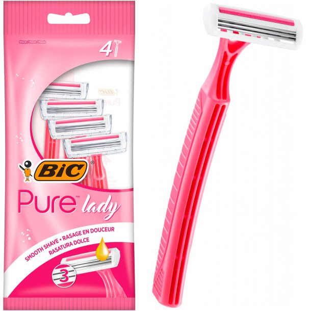 BIC Pure Lady Engangsskrabere Pink Shea Butter4 stk.