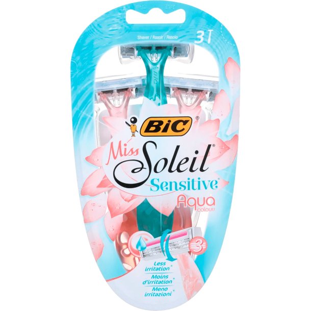 BIC Miss Soleil Engngsskrapor Sensitive Aqua Colors 3 st.