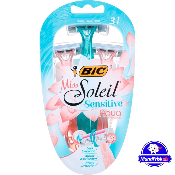BIC Miss Soleil Engangsskrabere Sensitive Aqua Colours 3 stk.