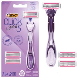 BIC 5 Klikk Soleil barberhvel + 2 barberblader