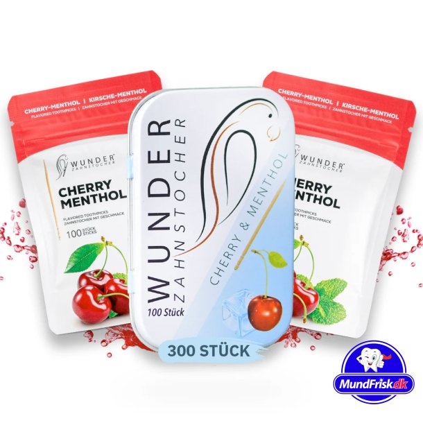 Wunder Tandstikker Med Smag Cherry &amp; Menthol Sampak