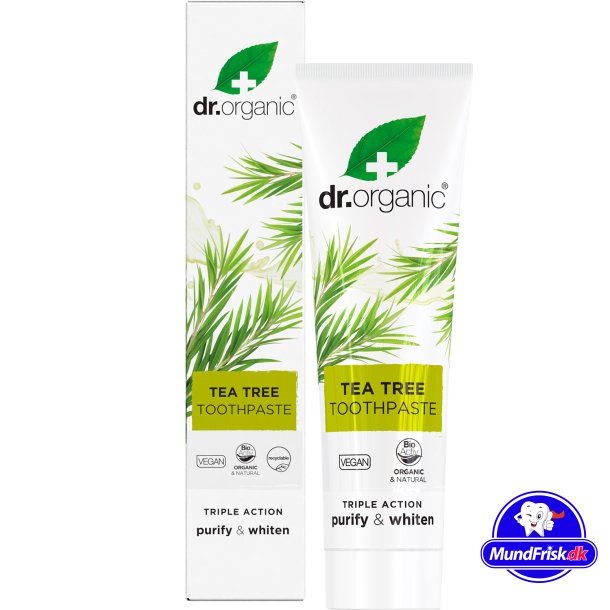 kologisk Tandpasta Dr. Organic Tea Tree Trible Action 100 ml.