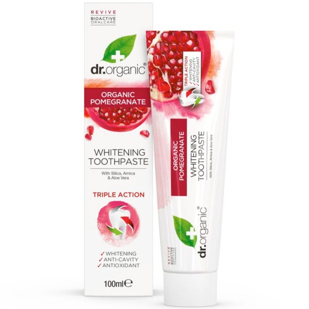 kologisk Whitening Tandpasta Dr. Organic Pomegrate 100 ml.