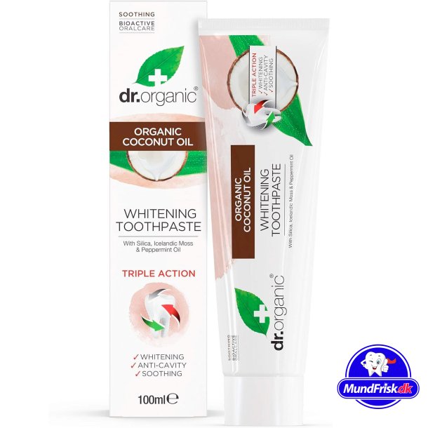 Organisk Whitening tannkrem Dr. Organic Oil 100 ml.