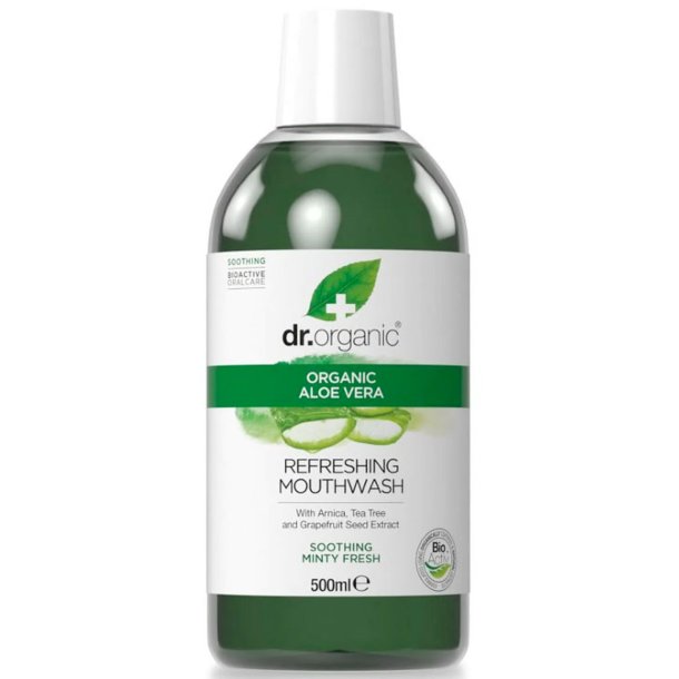 kologisk Mundskyl Dr. Organic Aloe Vera 500 ml.