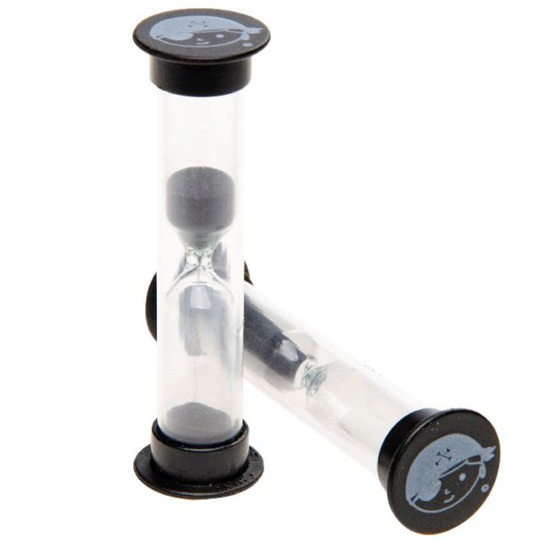 Timeglas 3 Minutter Pirat Sort