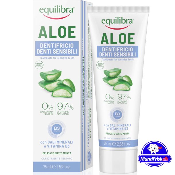 Naturlig Aloe Vera Tandpasta Equilibra SENSITIV Xylitol 75 ml.