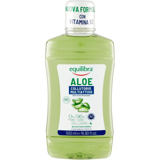 Naturlig Aloe Vera Munvatten Equilibra Xylitol Triple Action 500 ml.