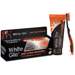Tandblegning Tandpasta + Tandbrste White Glo CHARCOAL Deep Stain Remover 