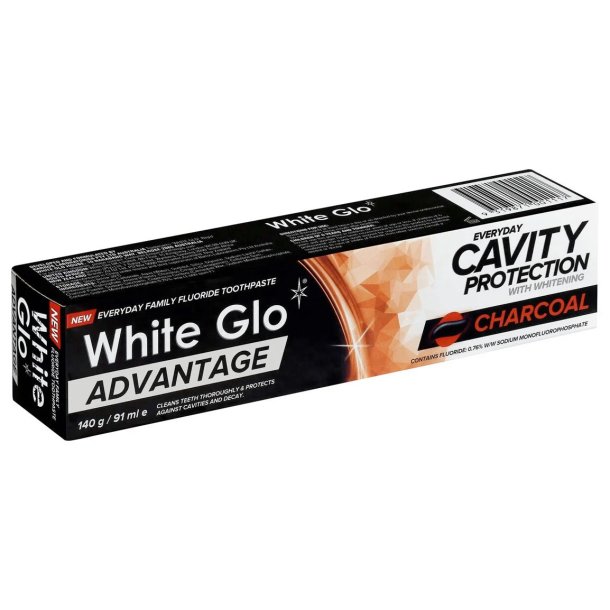 Whitening Tannkrem White Glo Advantage CHARCOAL Cavity Protection