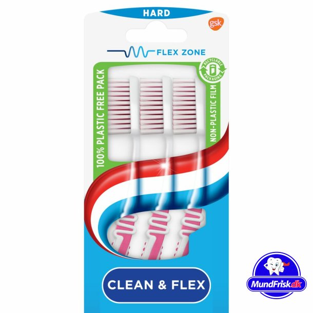 Aquafresh Tandbrster 3 stk. Clean &amp; Flex HARD