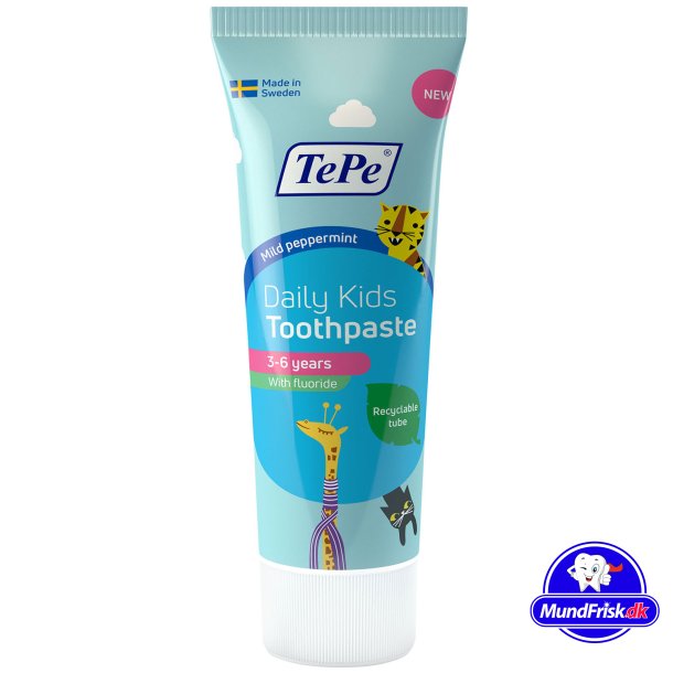 TePe Barnetannkrem Daglig Barn 3-6 r 75 ml.