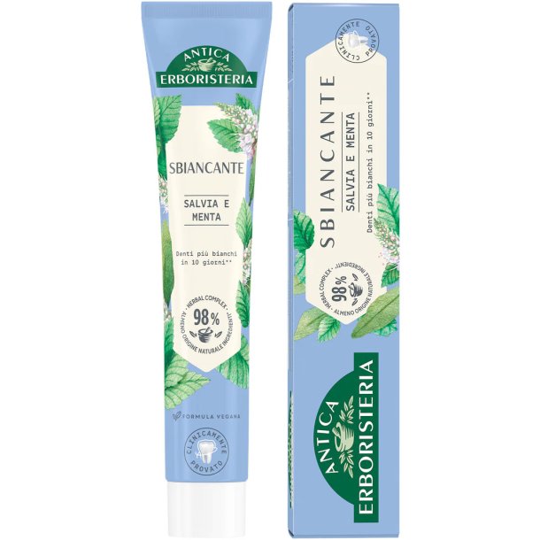 Naturlig Whitening Tandpasta ANTICA Erboristeria Salvie &amp; Mint 75 ml.