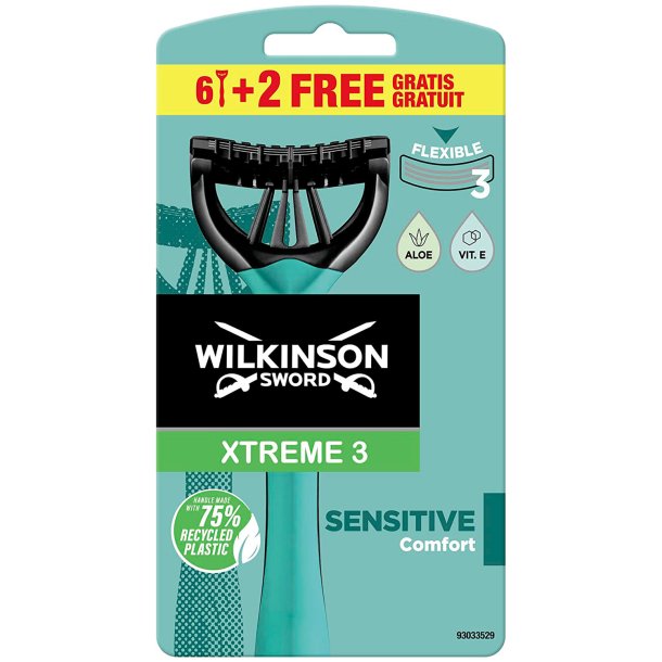 Wilkinson Engngsskrapor Extreme 3 Sensitive Comfort 8 st.