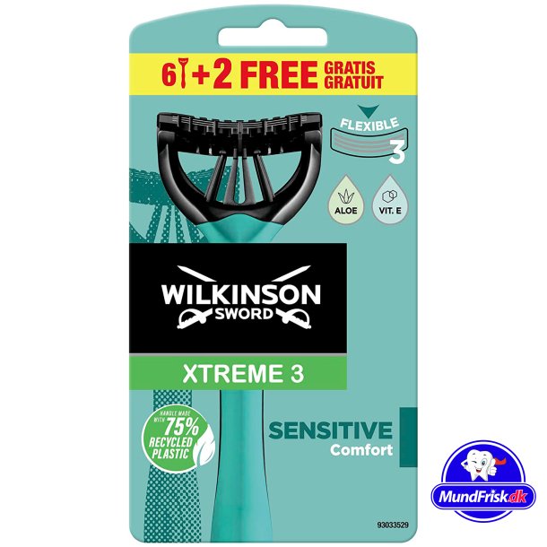 Wilkinson Engangsskrabere Extreme 3 Sensitive Comfort 8 stk.
