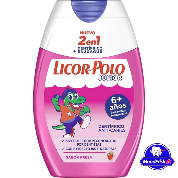 Barntandkrm LICOR del Polo 2 in 1 Junior Strawberry 75 ml.