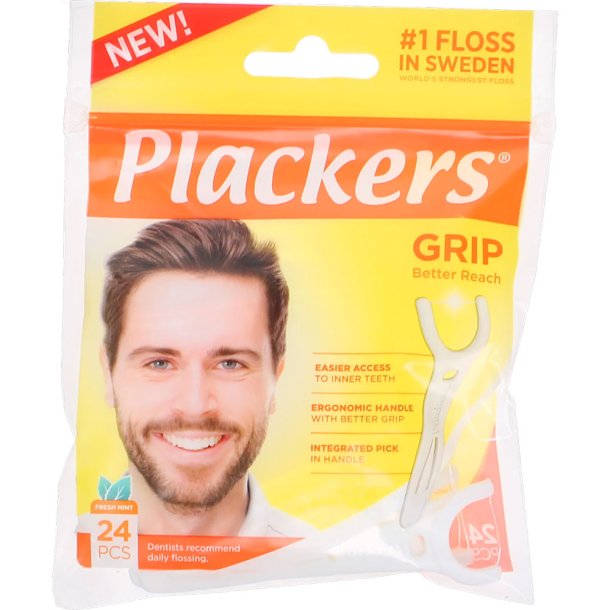 Plackers GRIP Flosser Tandtrds-bjler 24 stk