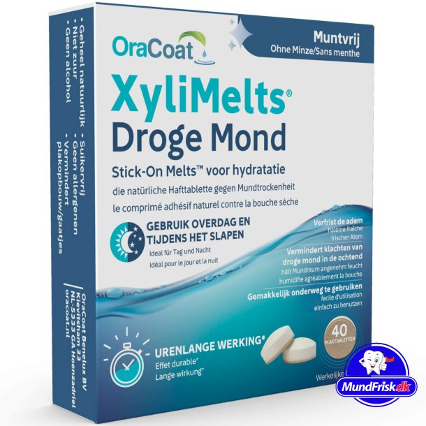 OraCoat XyliMelts sugetabletter Munntrrhet Mintfri Xylitol 40 pcs.