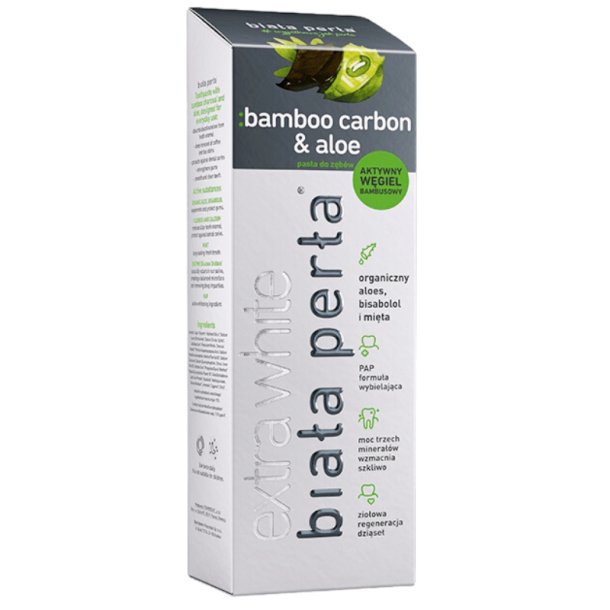 Tandblegning Tandpasta BIALA PERLA Bamboo Charcoal &amp; Aloe 75 ml.