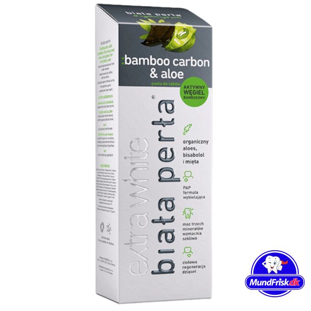 Tandblegning Tandpasta BIALA PERLA Bamboo Charcoal &amp; Aloe 75 ml.