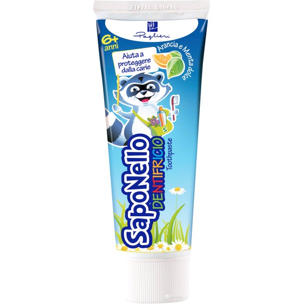 Barntandkrm Saponello Junior Orange/Mint 75 ml.