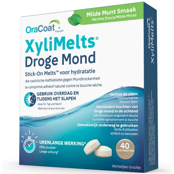 OraCoat XyliMelts Sugetabletter Mundtrhed Mild Mint Xylitol 40 stk.