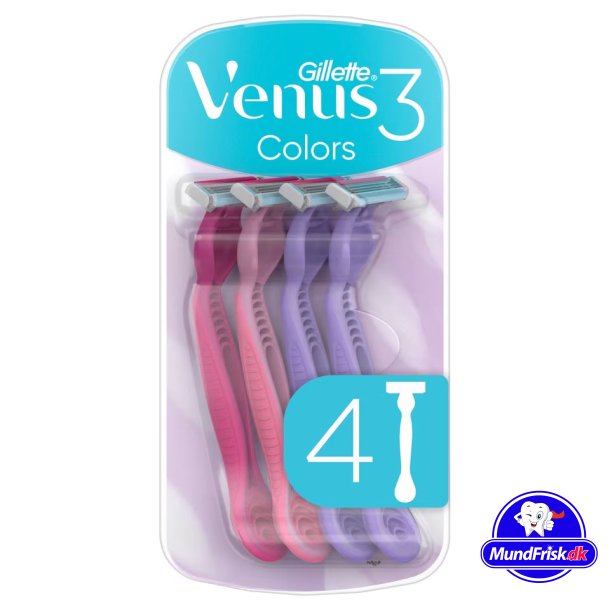 Gillette Venus 3 Einwegrasierer, Farben, 4er-Pack.