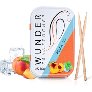 Wunder Tannpirkere Smaksatt PEACH Ice Metal Ash