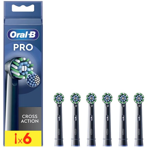 Oral-B PRO CrossAction Brstehoder BLACK 6 pcs.