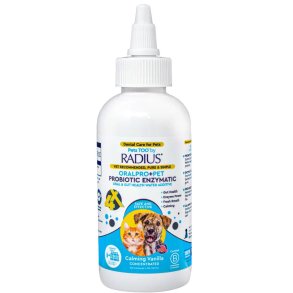 Radius OralPro+ Pet Probiotic Water Additive 118 ml | Mund- & Darmpflege für Hund und Katze