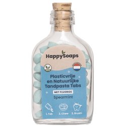 Tandpasta Tabletter HappySoaps Spearmint Xylitol Fluor 62 stk.