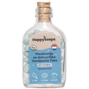 Tandpasta Tabletter HappySoaps Spearmint Xylitol Fluor 62 stk.