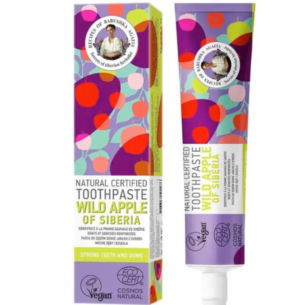 Naturlig Whitening Tandpasta GRANDMOTHER Agafia Forest Wild Apple 85 gr.