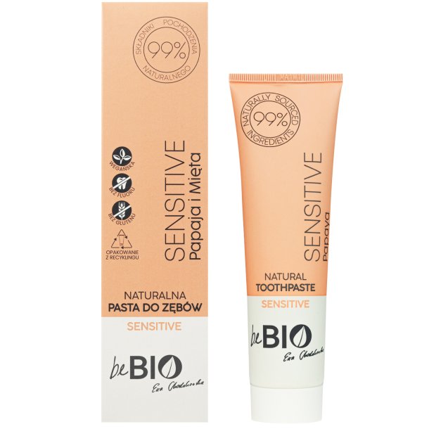 Naturlig tannkrem BEBIO Sensitiv Papaya & Mint 100 ml