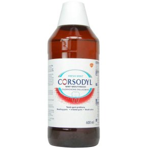 Corsodyl Chlorhexedine Munnvann Fresh Mint 0,2% 600 ml.