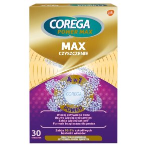 Corega Rensetabletter til protese Max Clean 4 in 1 - 30 stk.