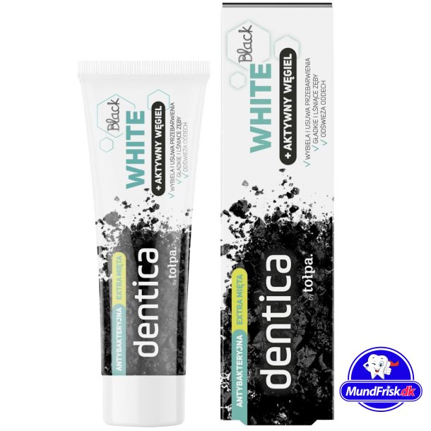 Charcoal Whitening Toothpaste DENTICA by Topa Black White 75 ml