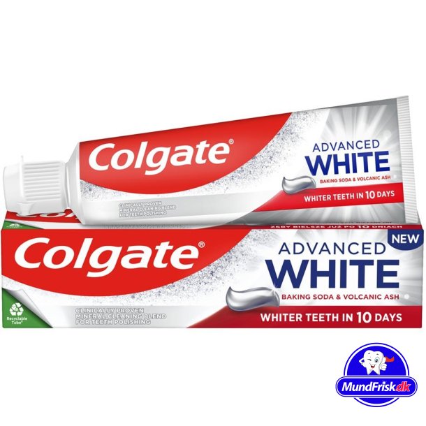 Colgate Whitening Tandkrm Advanced White Baking Soda &amp; Vulcanic Ash 75 ml
