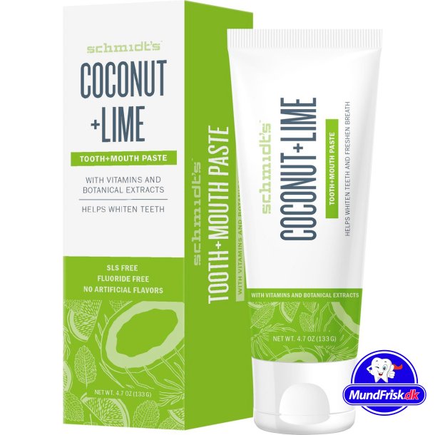 Naturlig tannkrem Schmidts kokos+lime 133g