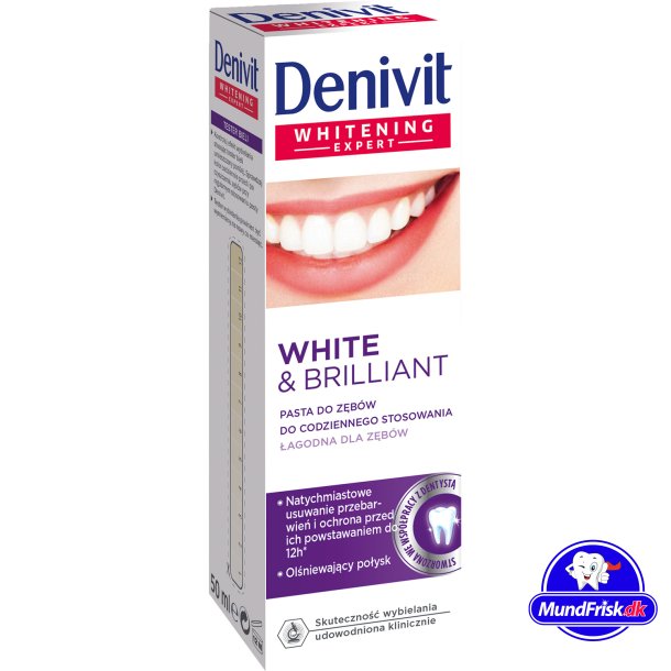 Denivit Tandpasta White &amp; Brilliant 50 ml.