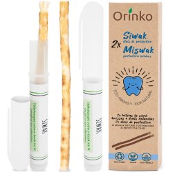 Miswak Pind 2 stk. med Beskyttelse Etui ORINKO Siwak Sticks 100% Naturlig Tandbrste
