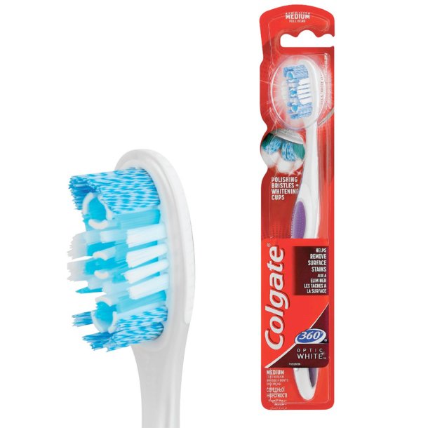 Colgate Whitening Tandborste 360 Optic White Medium