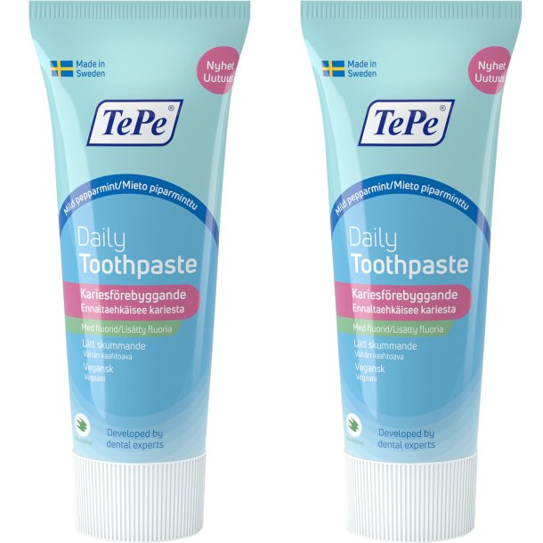 TePe Tannkrem 2 x 75 ml. Daglig forebygging av hulrom